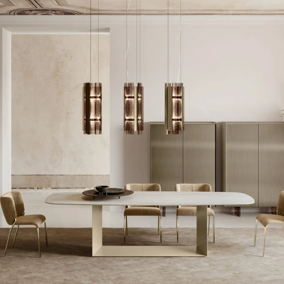 Velis - Llambadar modern prej qelqi të shkrirë me dizajn elegant, i prodhuar në Itali Viadurini