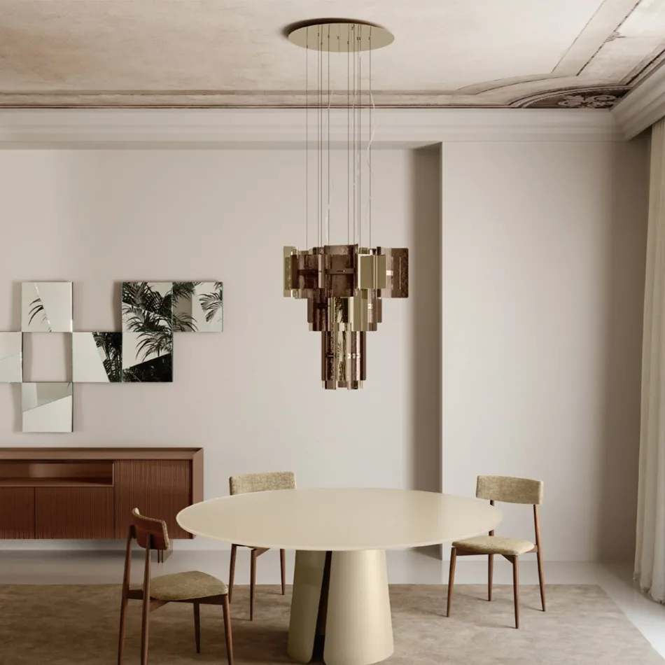 Velis - Llambadar modern prej qelqi të shkrirë me dizajn elegant, i prodhuar në Itali Viadurini