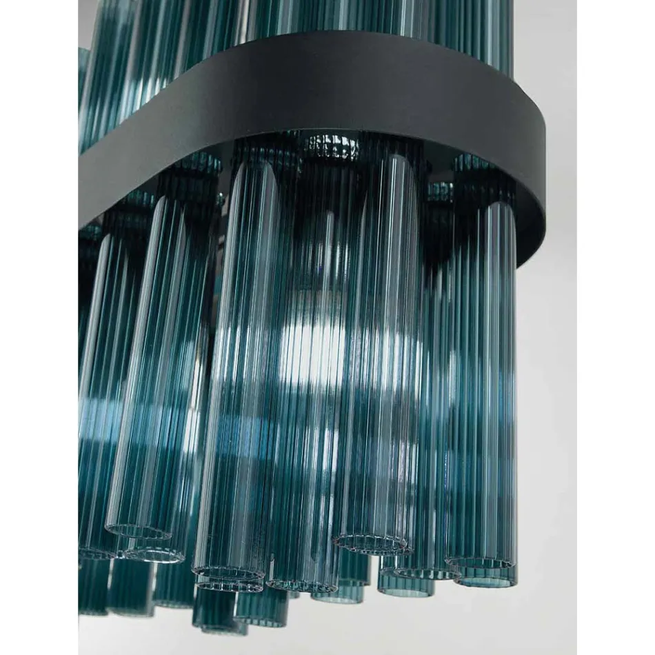 Llambadar modern italian i punuar me dorë me xham luksoz - Maesta Viadurini