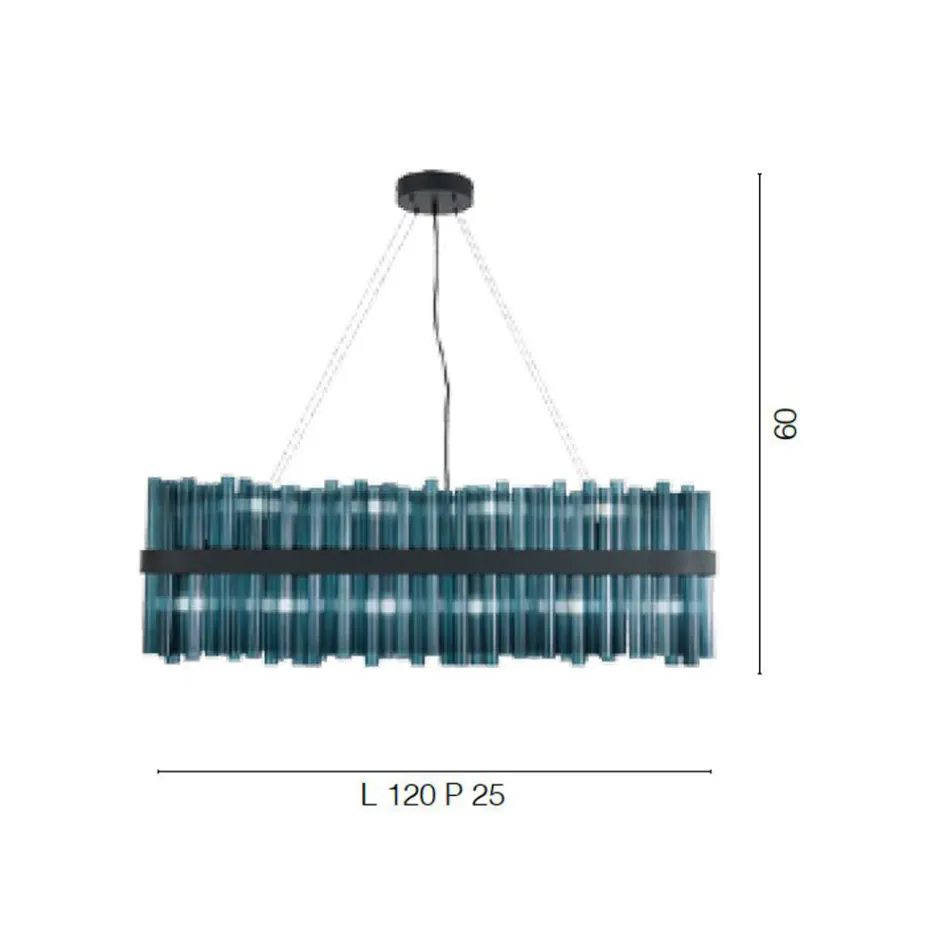 Llambadar modern italian i punuar me dorë me xham luksoz - Maesta Viadurini