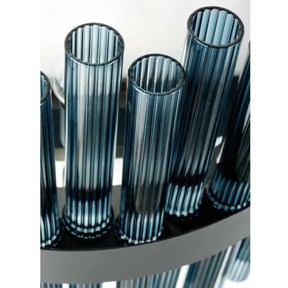 Llambadar modern i fryrë prej xhami dhe metali Artizanati italian - Maesta Viadurini