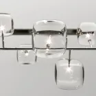 Llambadar Horizontal në Xham Pyrex Metal dhe Transparent - Iperspazio Viadurini