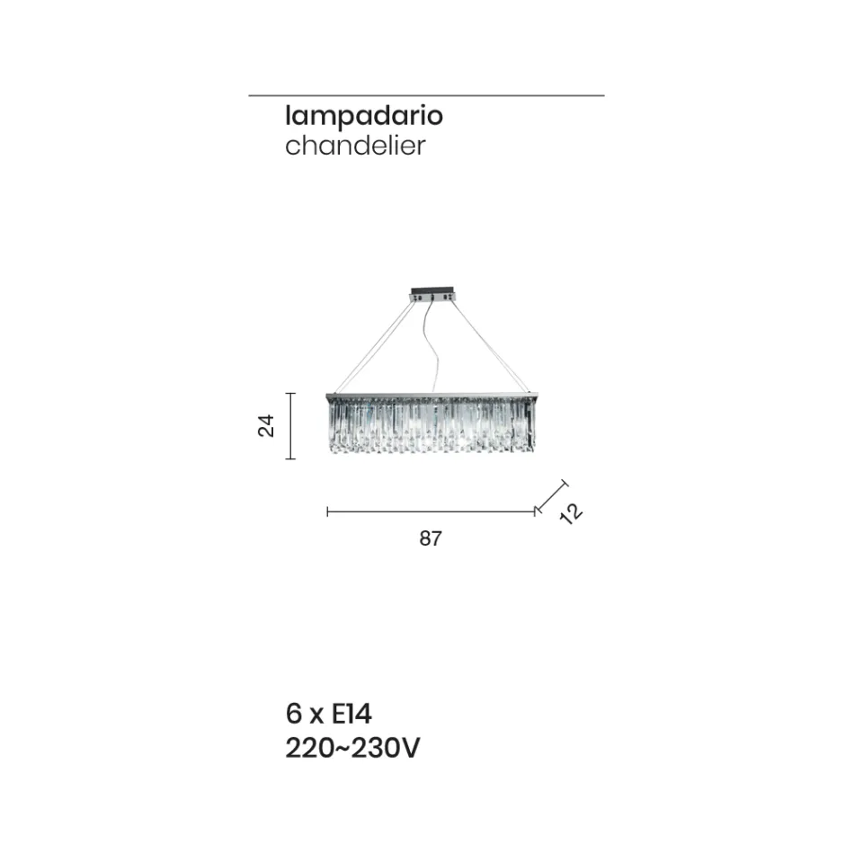 Llambadar klasik luksoz i varur në metal dhe kristal të prerë - Zolando Viadurini