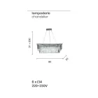Llambadar klasik i varur nga metali dhe kristali i prerë luksoz - Mirielle Viadurini