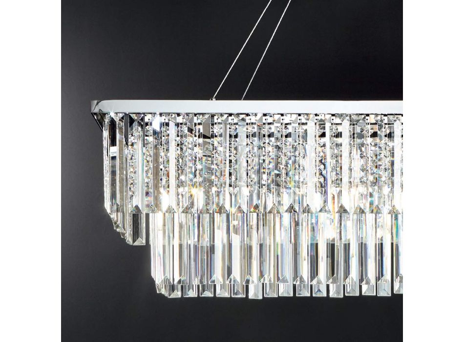 Metal me llambadar të varur klasik dhe kristal me prerje luksoze - Mirielle Viadurini