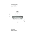 Llambadar klasik i varur nga metali dhe kristali i prerë luksoz - Mirielle Viadurini