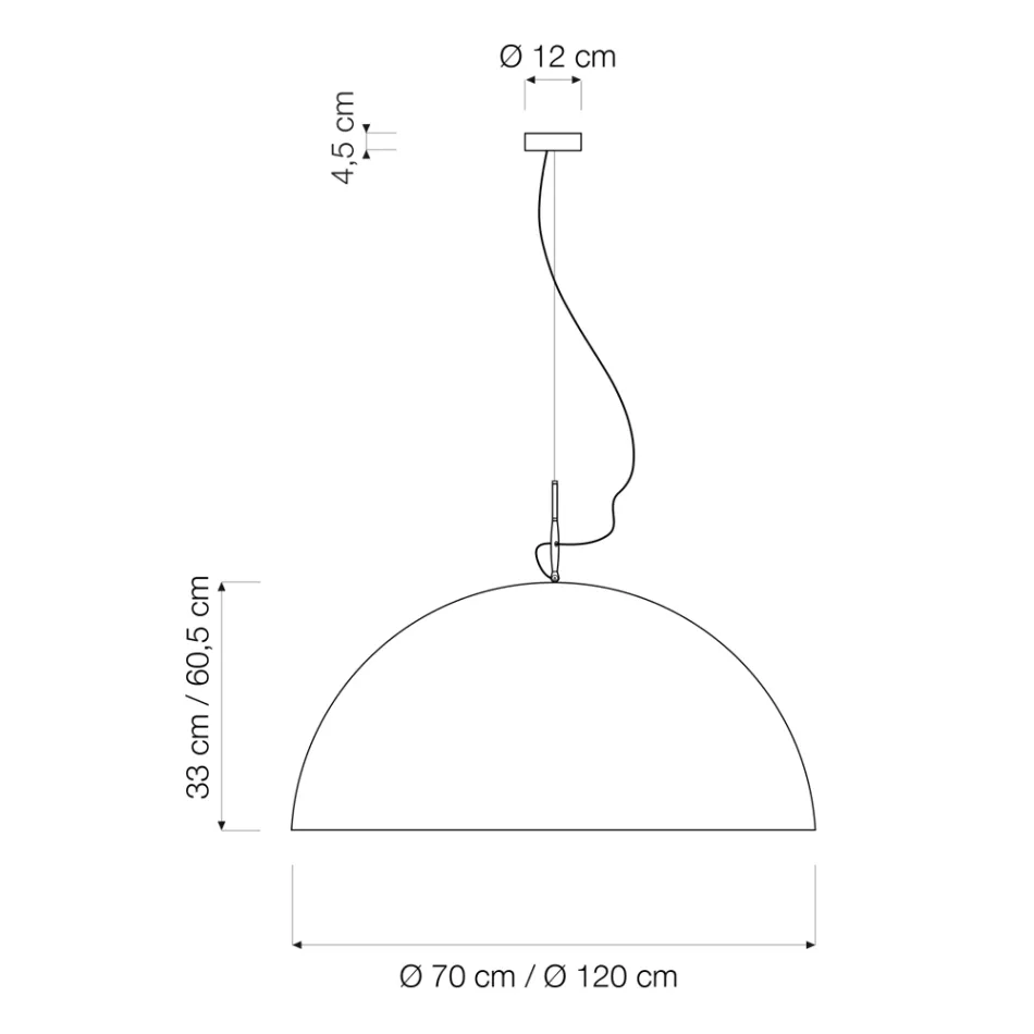 Llambadari i pezulluar në Laprene dhe Nebulite - Mezza Luna nga In-es.artdesign Viadurini