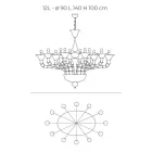 Llambadar i stilit klasik në gotë veneciane të fryrë me dorë - Vanity Viadurini