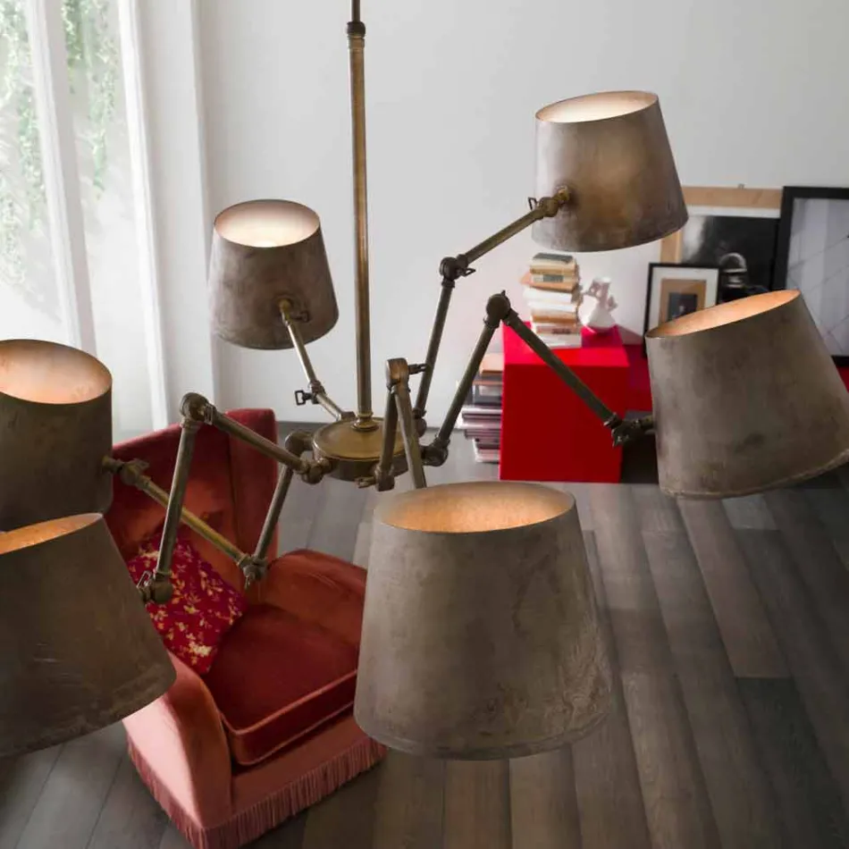 Llambadar i stilit industrial në hekur dhe bronzi Reporter Il Fanale Viadurini