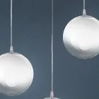 Llambadar Linear për Bar me Katër Drita Isotta në Xham të Bardhë, i Prodhuar në Itali Viadurini