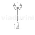 Drita llambash 2 në stilin e cilësisë së mirë prej alumini dhe qelqi Prodhuar në Itali - Vivian Viadurini