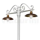 Lamp Post 2 Lights Style Vintage në alumin dhe tunxh Prodhuar në Itali - Adela Viadurini