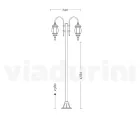 Lamppost 2 Lights Styl Vintage në gri alumin Prodhuar në Itali - Perandori Viadurini