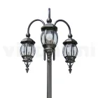 Lamppost 3 Lights Style Vintage in Anthracit Aluminium Made in Italy - Perandori Viadurini