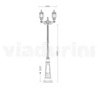 Shtylla e llambës 2 drita në stilin e cilësisë së mirë në alumin të bardhë Prodhuar në Itali - Dodo Viadurini