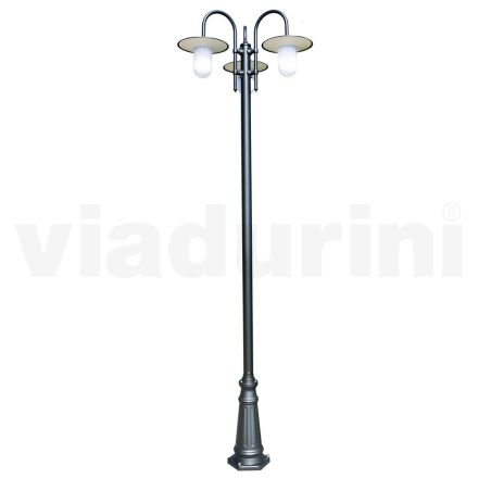 Shtylla e llambës 3 drita në stilin e cilësisë së mirë në gri alumini Prodhuar në Itali - Belen Viadurini
