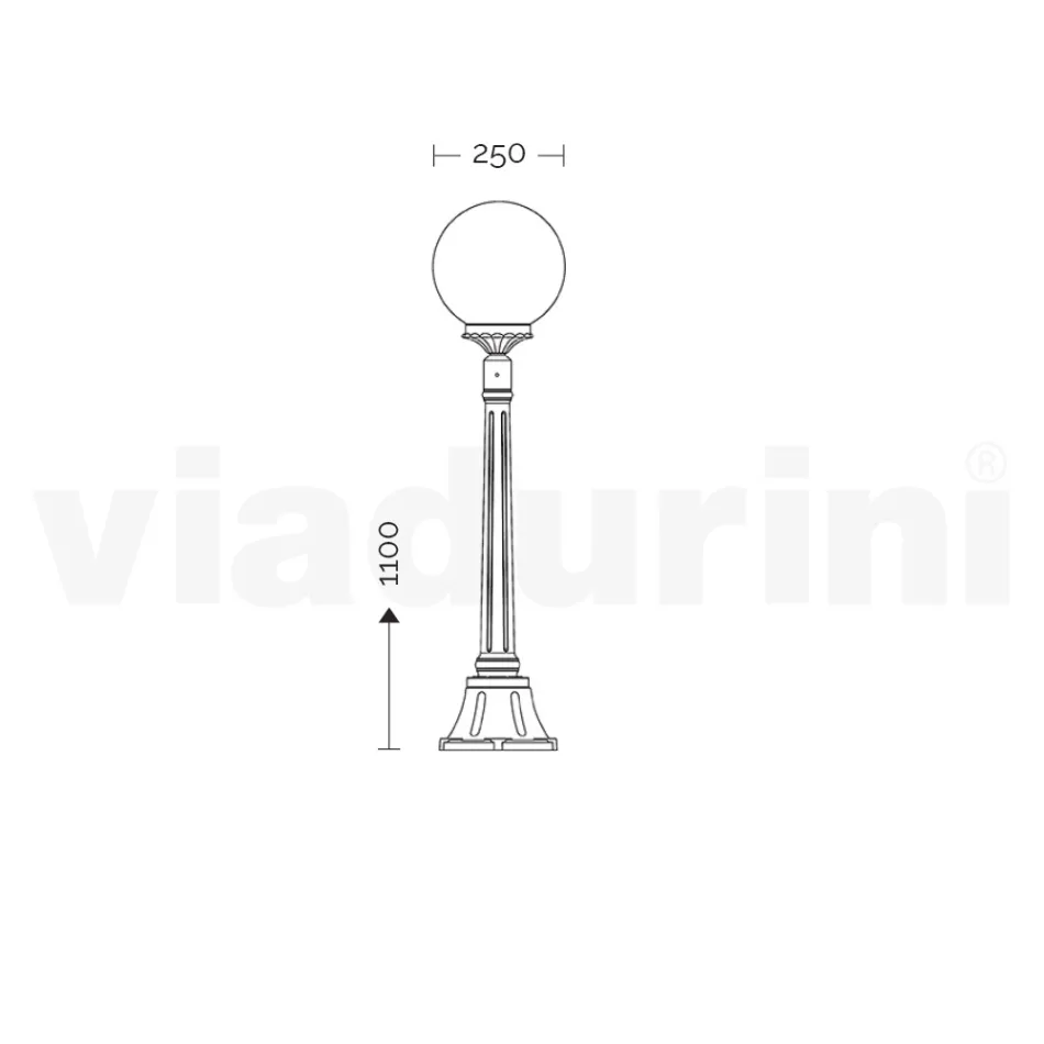 Llambë rruge 110 cm e lartë në alumin akrilik dhe antracit Prodhuar në Itali - Trovaantracite Viadurini