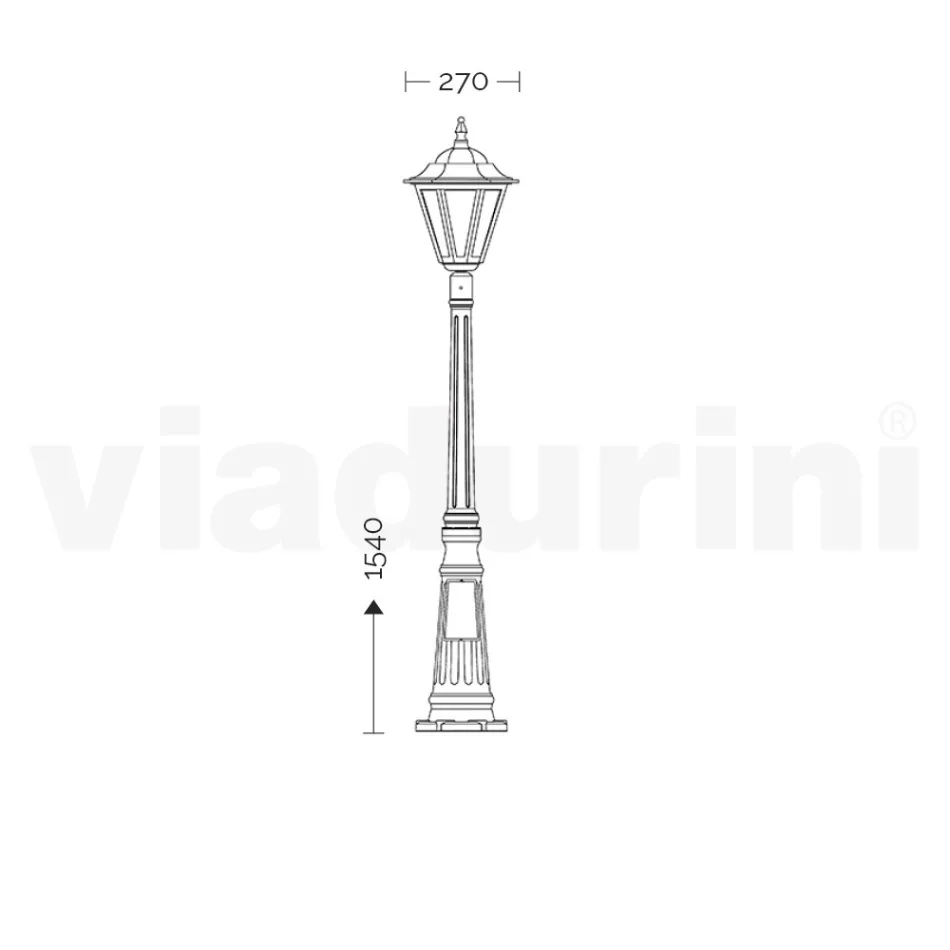 Llambë kopshti 154 cm e gjatë në xhami dhe 5 veshje alumini - Pinako Viadurini