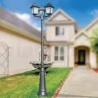 Llambë rruge 249 cm e gjatë në qelq antracit dhe alumin Prodhuar në Itali - Scintilla Viadurini