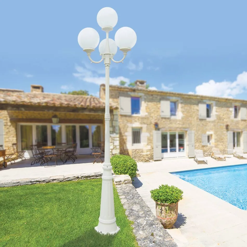 Llambë rruge 270 cm e gjatë në akrilik të bardhë dhe alumin e prodhuar në Itali - Trovabianco Viadurini