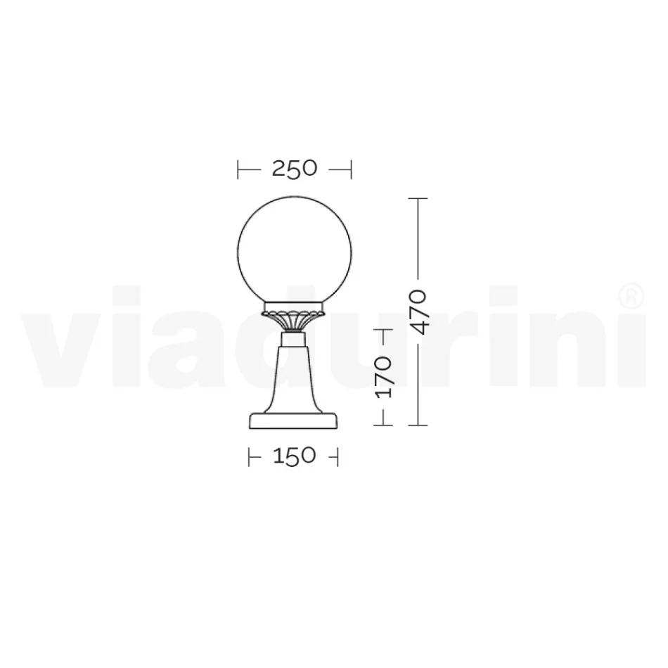 Llambë rruge 47 cm e lartë në alumin akrilik dhe antracit Prodhuar në Itali - Trovaantracite Viadurini