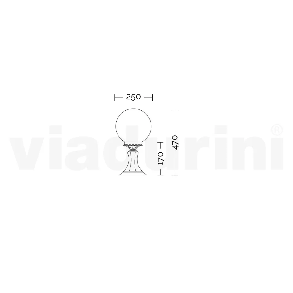 Llambë rruge 47 cm e lartë në akrilik të bardhë dhe alumin e prodhuar në Itali - Trovabianco Viadurini