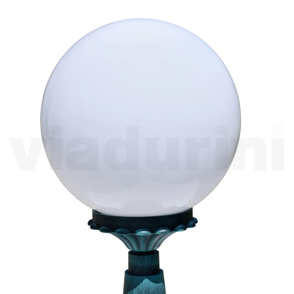 Llamba rruge 47 cm e larte ne akrilik te zi dhe alumin e prodhuar ne Itali - Trovanero Viadurini