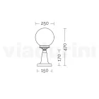 Llamba rruge 47 cm e larte ne akrilik te zi dhe alumin e prodhuar ne Itali - Trovanero Viadurini
