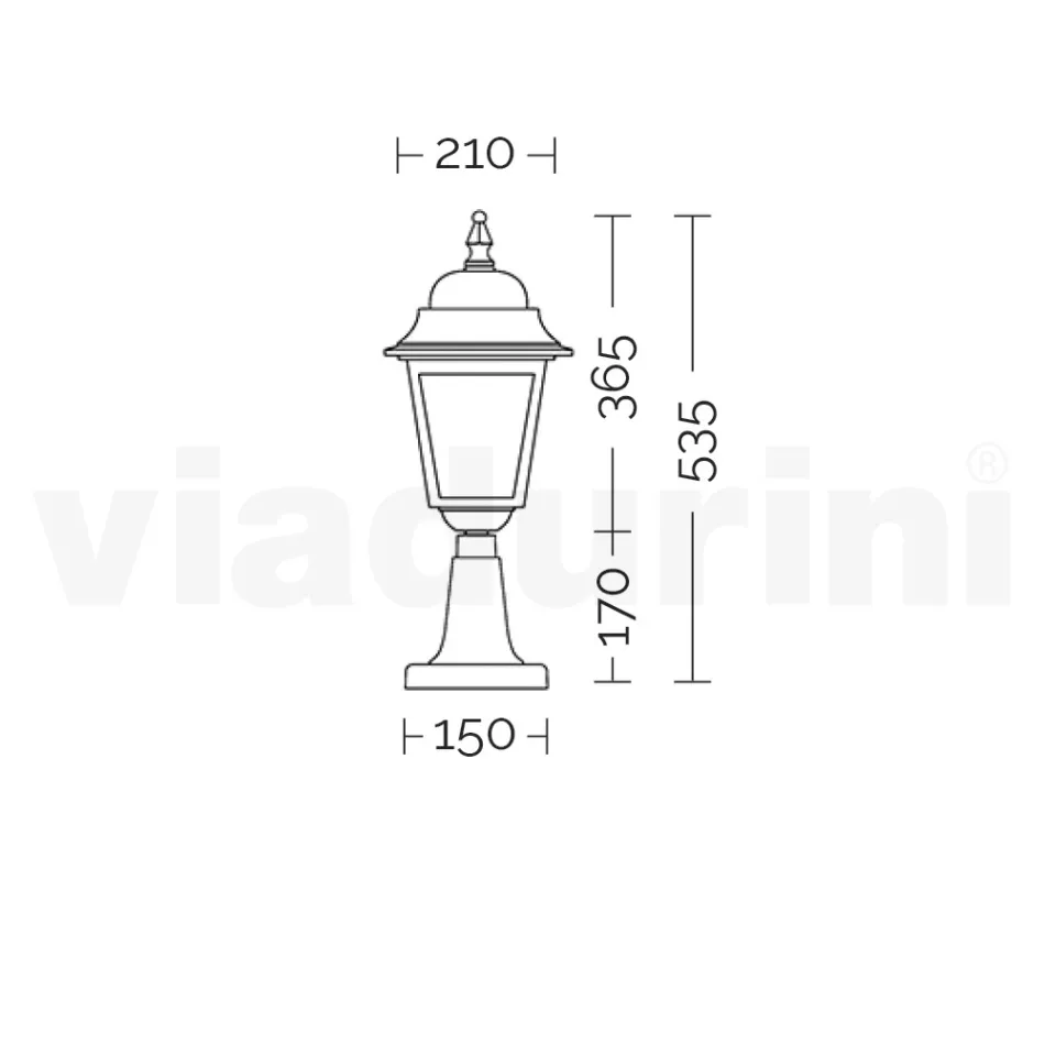 Llambë rruge e gjatë 53,5 cm në qelq antracit dhe alumin Prodhuar në Itali - Scintilla Viadurini