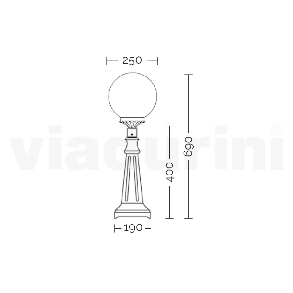Llambë rruge 69 cm e gjatë në akrilik të zi dhe alumin e prodhuar në Itali - Trovanero Viadurini
