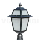 Shtylla e llambës së kopshtit 76,5 cm e lartë nga alumini antracit dhe xham me rërë - Elric Viadurini