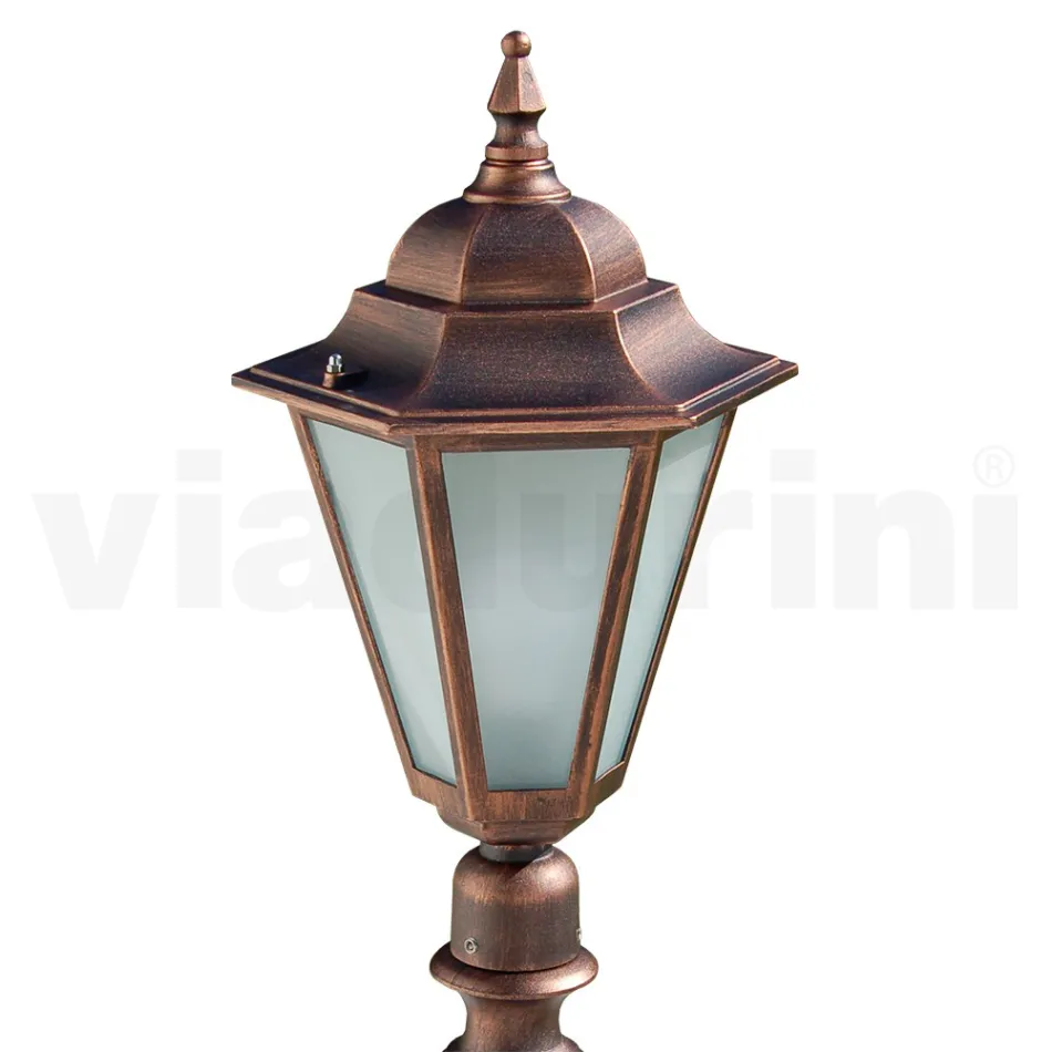 Llambë kopshti 79 cm e gjatë në xhami dhe 5 veshje alumini - Pinako Viadurini