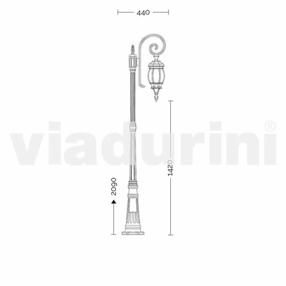 Llambë kopshti klasike alumini Anika e bërë në Itali Viadurini