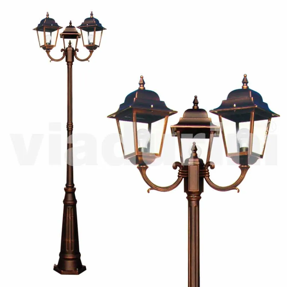 Llambë klasike me tre dritë në natyrë e bërë në Itali, Aquilina Viadurini