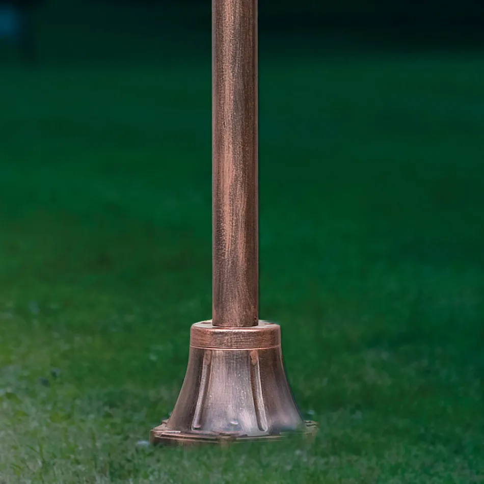 Shtyllë llambash për natyrë në alumin klasik të dekoruar me lyerje dore - Genoa Viadurini