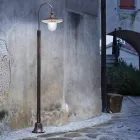 Shtyllë llambash për natyrë në alumin të zi dhe lule të lyera me dorë - Latina Viadurini