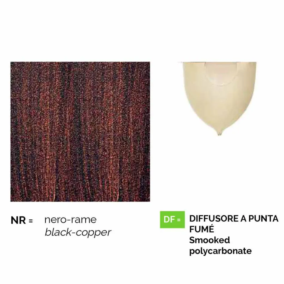 Postë llambash në natyrë në alumin të hedhur me plumb të bërë në Itali, Anusca Viadurini