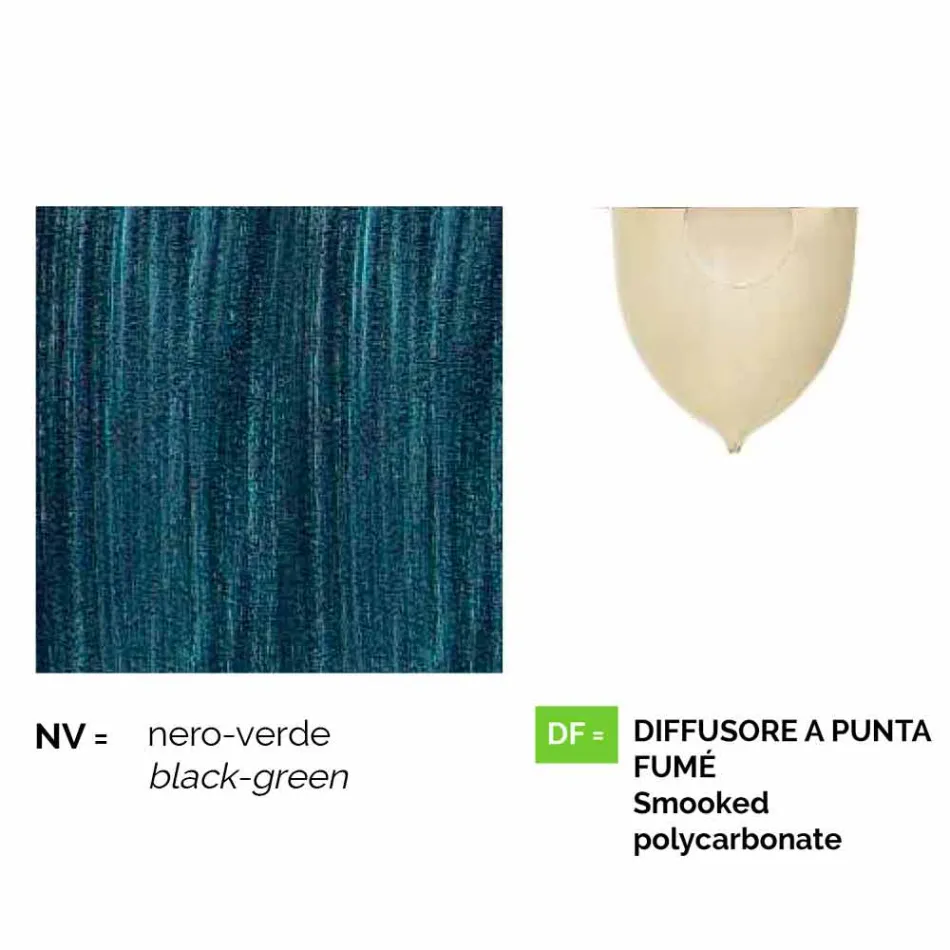 Postë llambash në natyrë në alumin të hedhur me plumb të bërë në Itali, Anusca Viadurini