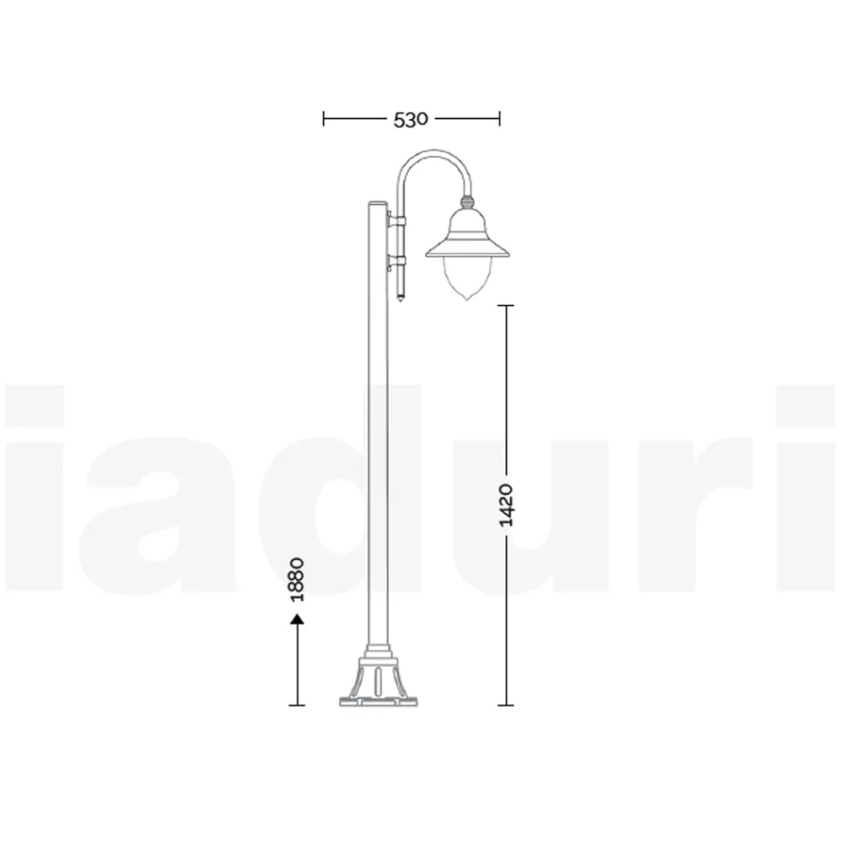 Llambë e jashtme në stilin e cilësisë së mirë në alumin Prodhuar në Itali - Cassandra Viadurini