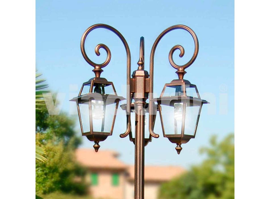 Kristel, tre drita llambë kopshti alumini të bëra në Itali Viadurini