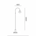 Shtylla e llambës së kopshtit me hark të lartë ose të ulët në tunxh dhe bakër - Edge nga Il Fanale Viadurini