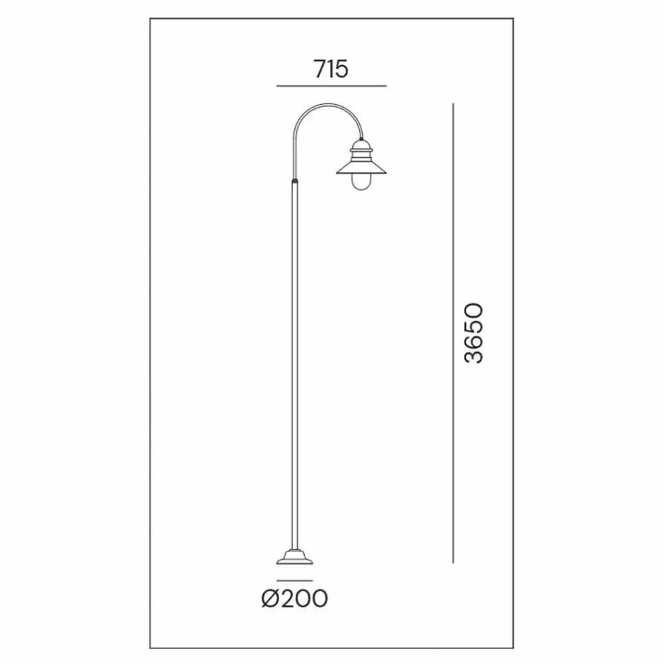 Shtylla e llambës së kopshtit me hark të lartë ose të ulët në tunxh dhe bakër - Edge nga Il Fanale Viadurini