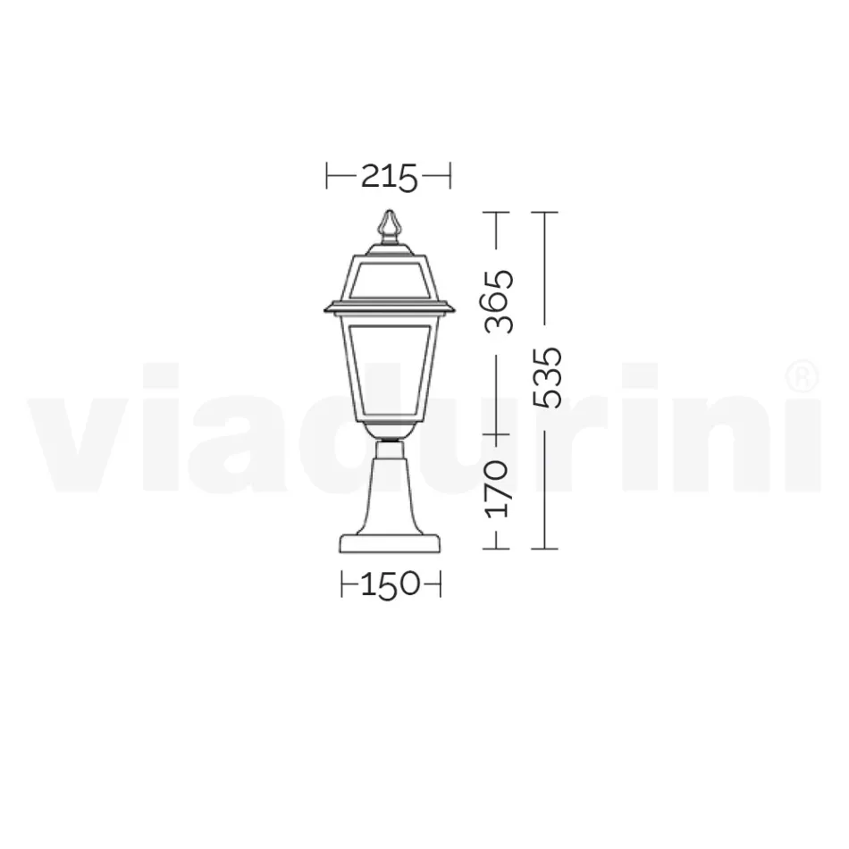 Llambë kopshti nga alumini antracit dhe xham me rërë - Elric Viadurini