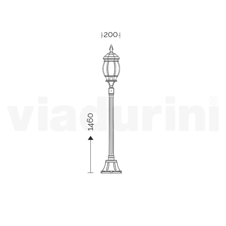 Llambë kopshti alumini në stilin vintage Prodhuar në Itali - Leona Viadurini