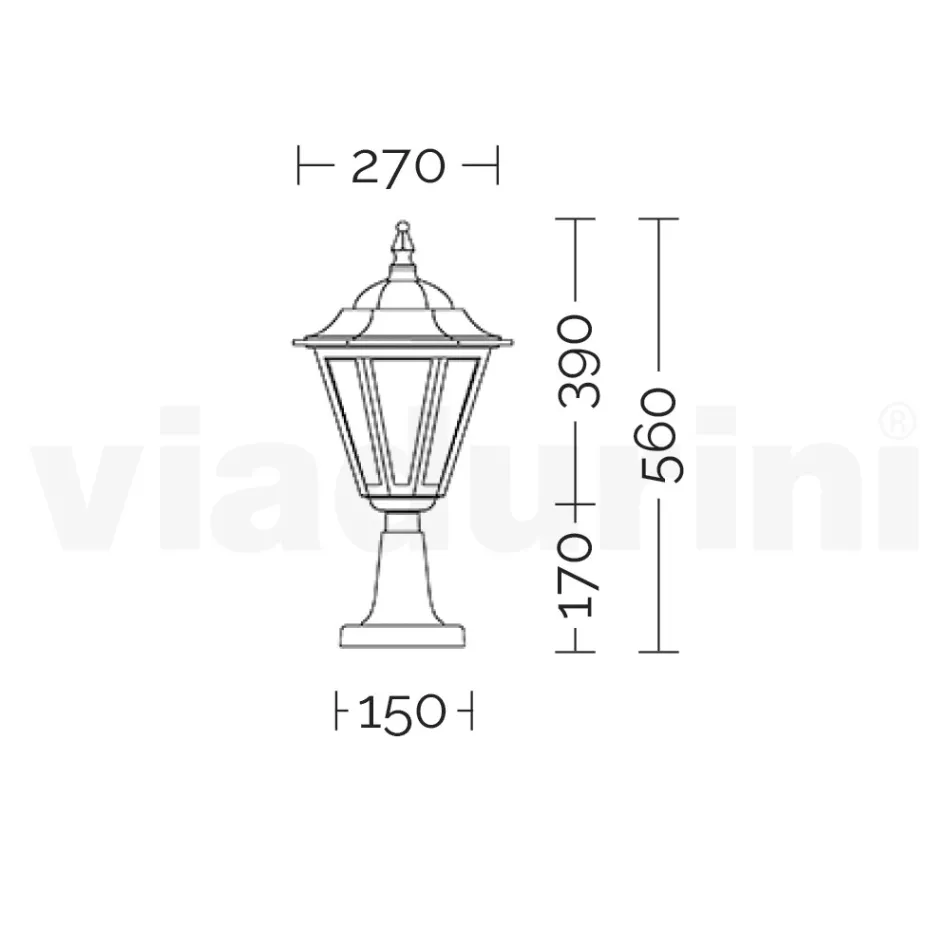 Llambë kopshti në xham të rërë dhe 5 përfundime alumini - Pinako Viadurini