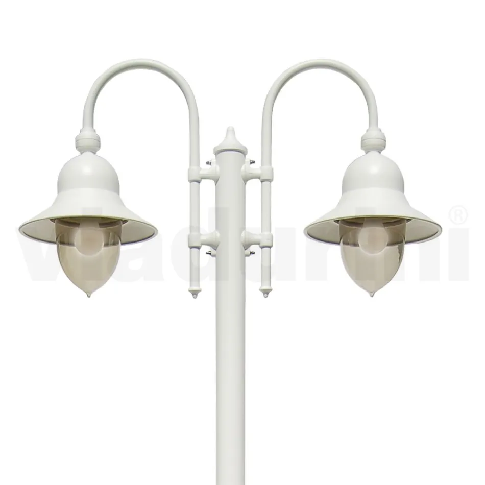 Llampa Vintage Kopshti 2 Drita në Alumin Prodhuar në Itali - Cassandra Viadurini