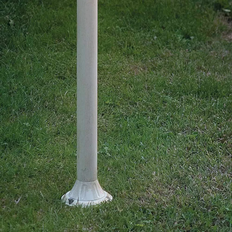 Llamba e jashtme e rrugës Dekor i bardhë alumini dhe lule të lyera me dorë - Imperia Viadurini