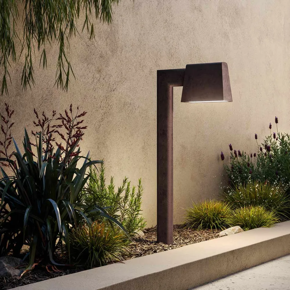 Shtyllë llambash në natyrë në metal antik kafe me 2 lartësi - Saint Tropez nga Il Fanale Viadurini