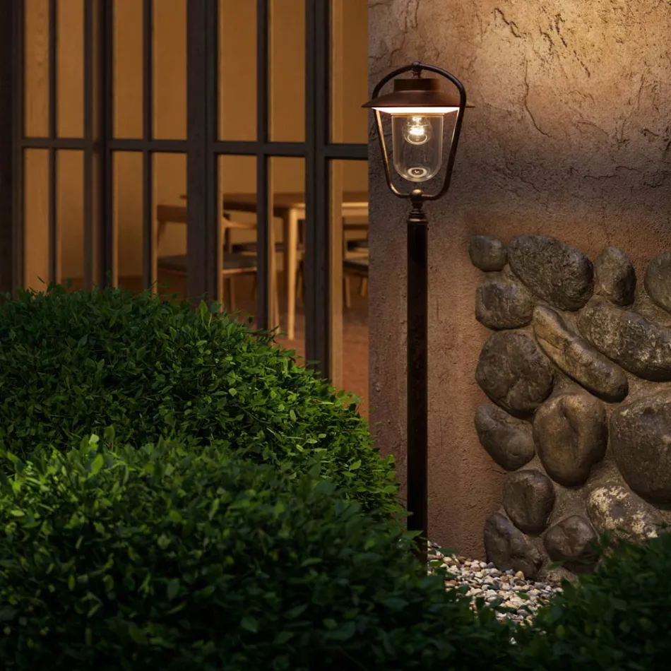 Shtylla llambash e cilësisë së mirë në natyrë në bakër dhe tunxh, 2 lartësi - Calmaggiore nga Il Fanale Viadurini