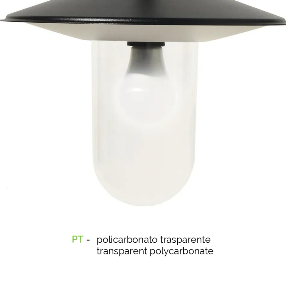 Llambë kopshti në stilin e cilësisë së mirë në gri alumini Prodhuar në Itali - Belen Viadurini